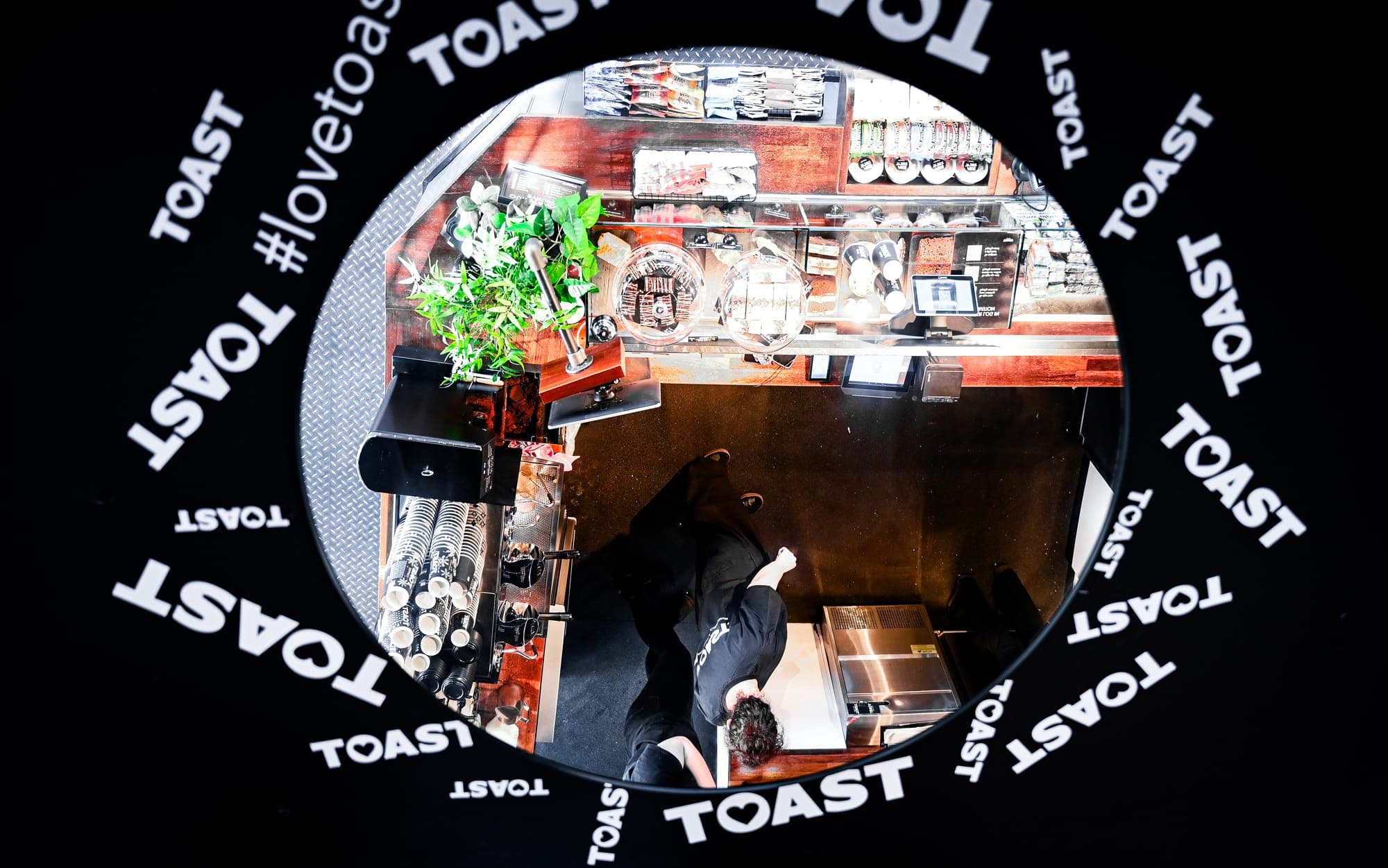 Inside a TOAST coffee shop
